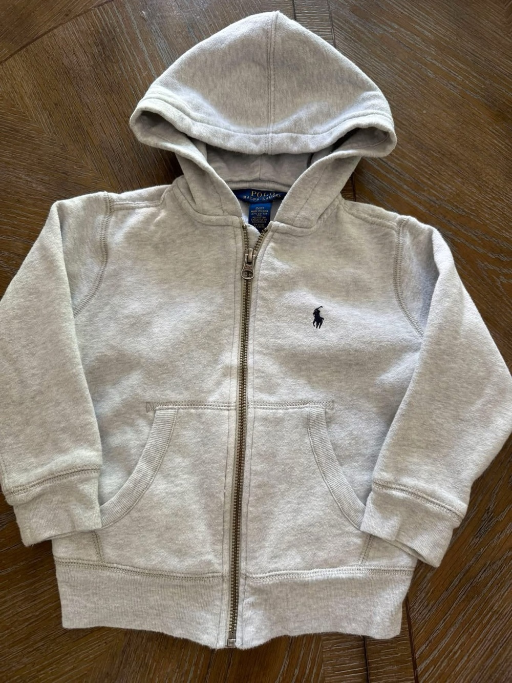 Polo by Ralph Lauren Kids Light Gray Zip-Up Hoodie with Logo
